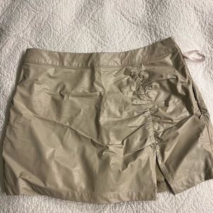 Beige Faux Leather Skort